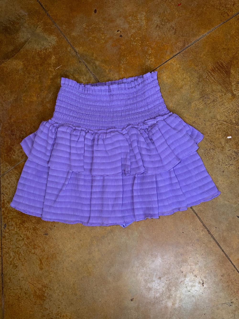 purple ruffle skirt